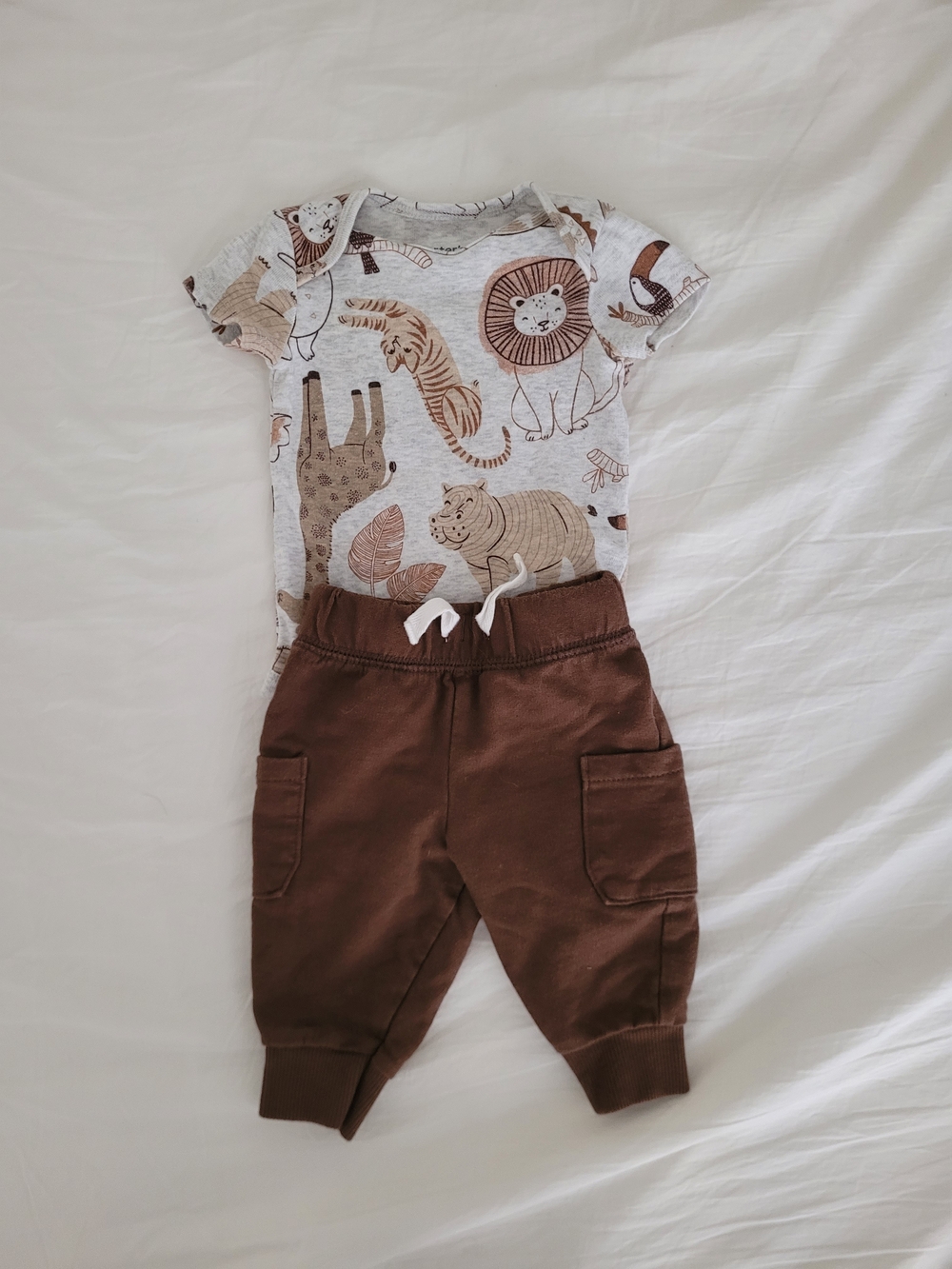 Carter's Brown Joggers & Animal Set